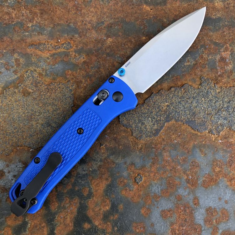 Benchmade Bugout Blue Polymer Scales 3.2" Satin S30V Blade Folding Knife